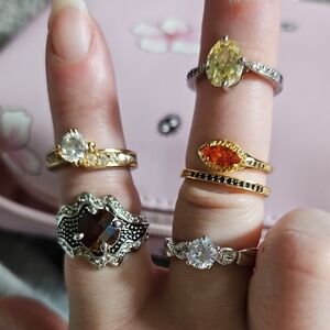 Elegant Gold and Silver Women's Ring Set